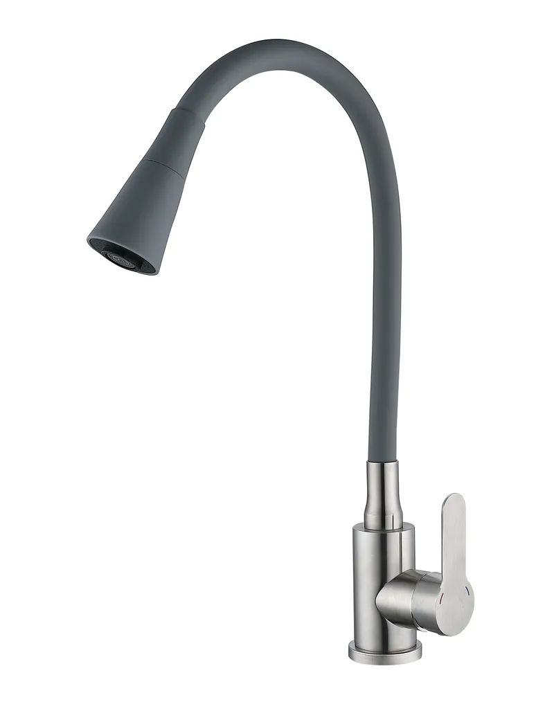 Змішувач для кухні MIXXUS DAX-011 Reflector Gray з силіконовим зливом з нержавіючої сталі сірий (MI6560) Змішувач для кухні MIXXUS DAX-011 Reflector Gray з силіконовим зливом з нержавіючої сталі сірий (MI6560)