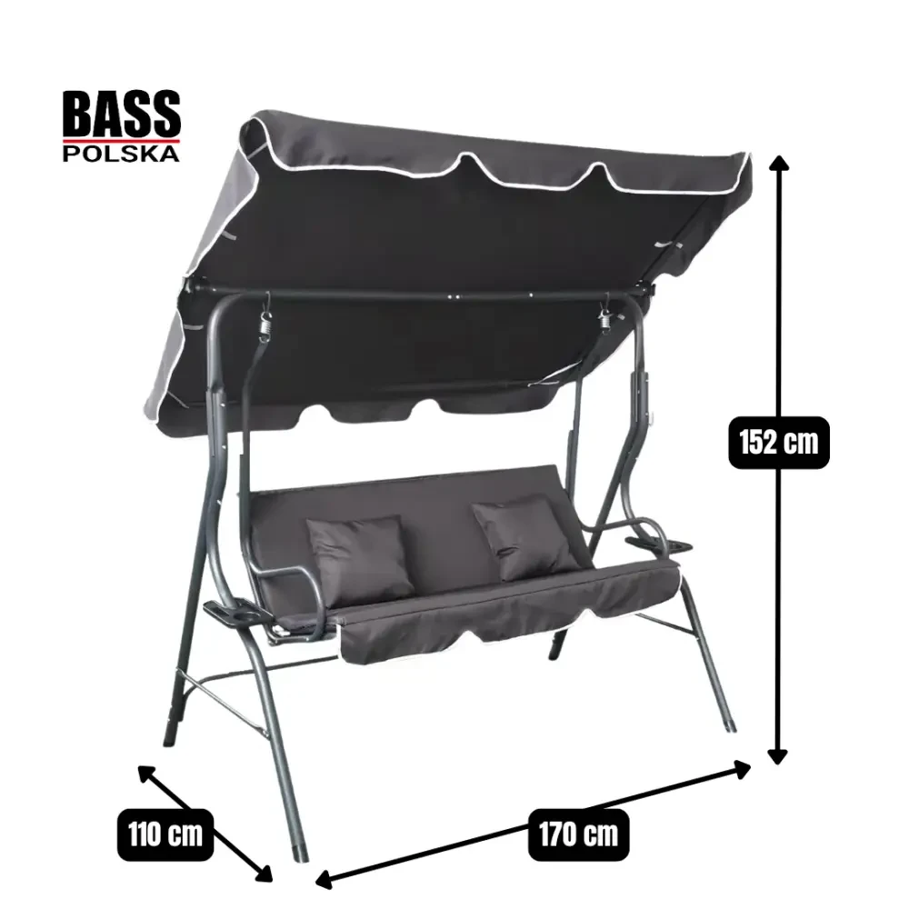 Садовая качель Bass Polska BH 10030 трехместная (1371) - фото 5 Садовая качель Bass Polska BH 10030 трехместная (1371) - фото 5