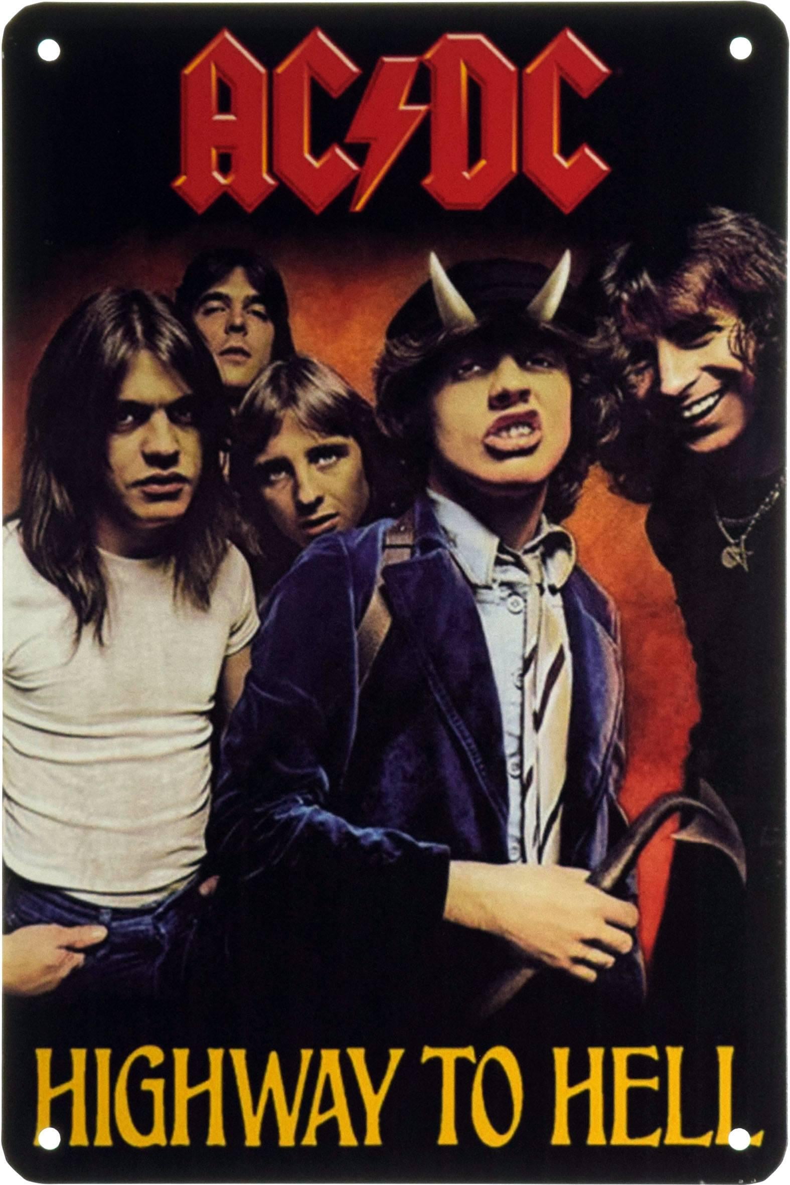 Табличка металлическая AC/DC Highway To Hell 20x30 см