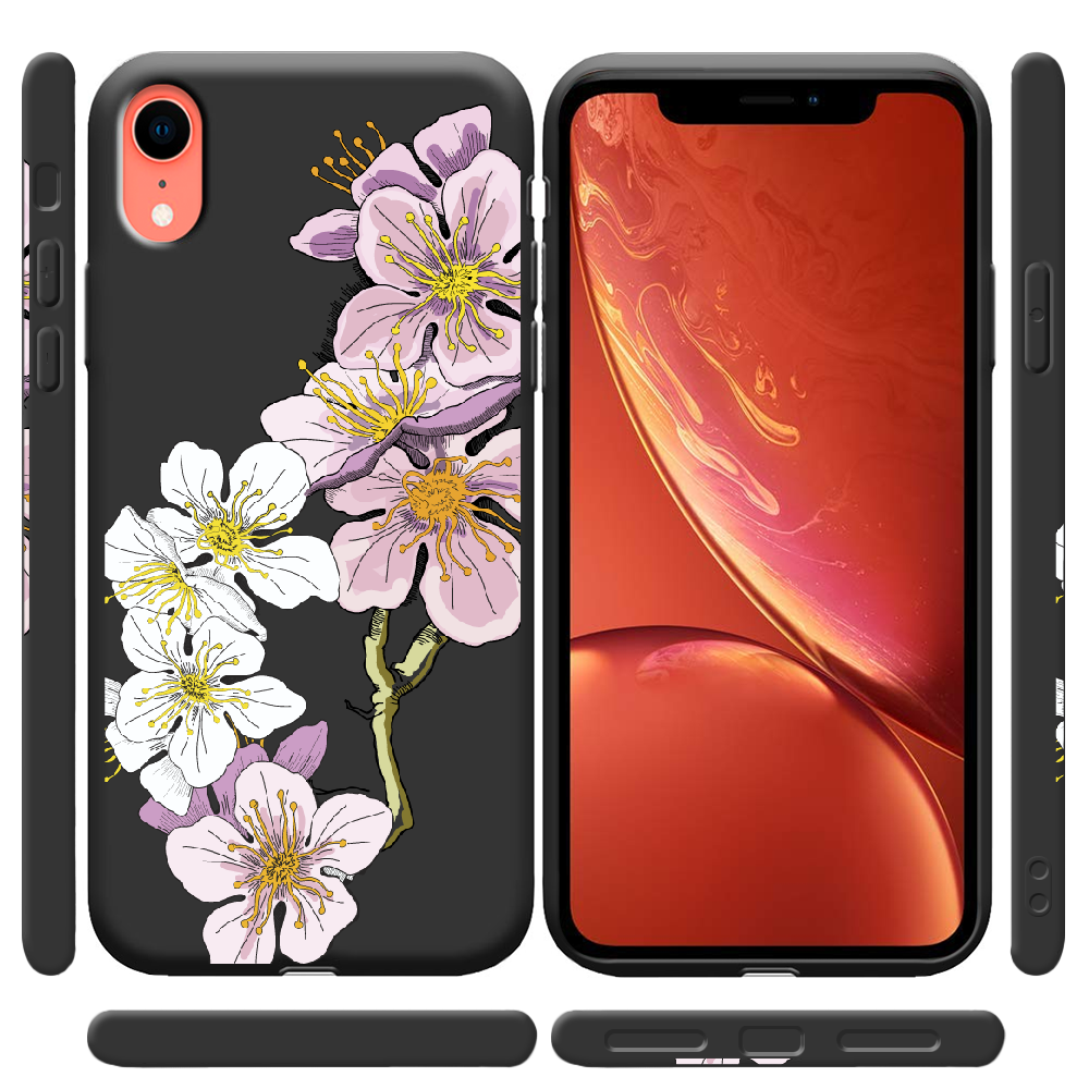 Чехол Boxface iPhone XR Cherry Blossom Черный силикон (35417-cc4-38739) - фото 2