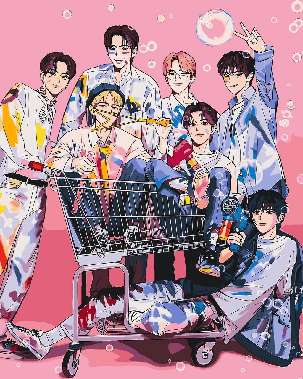 Картина по номерам Оргиами Аниме K-Pop Enhypen энхайпен 40х50 см