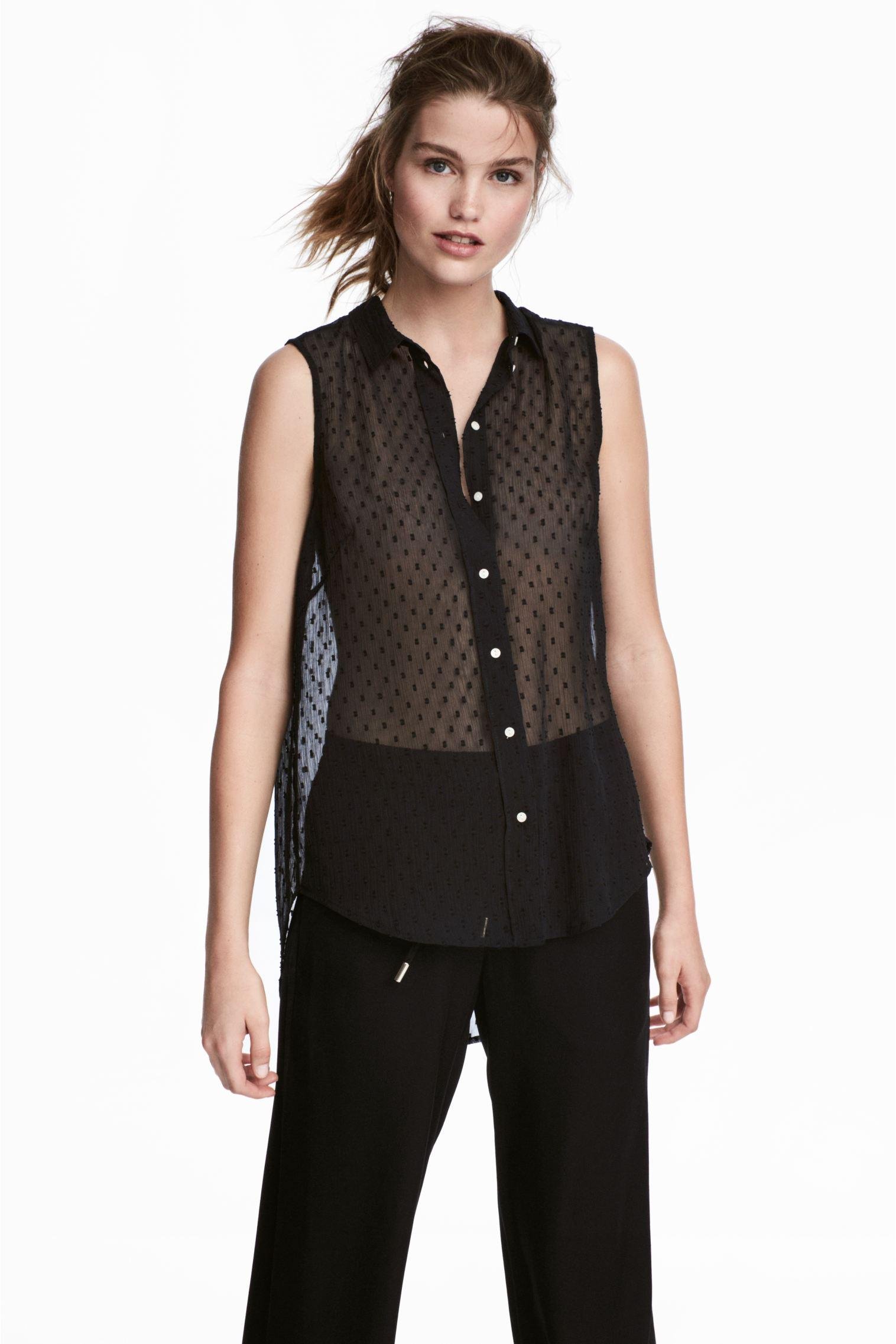 Блуза H&M р. 38 Черный (5100146)