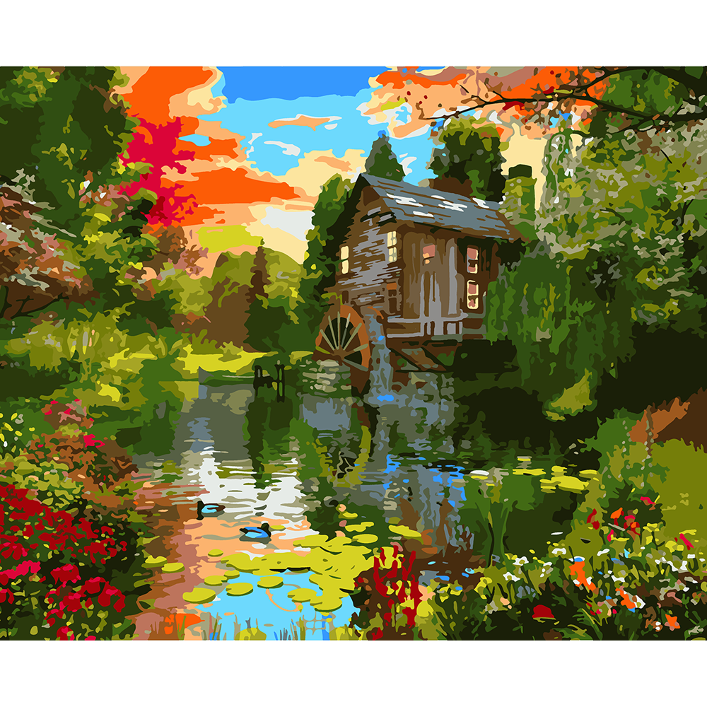 Картина по номерам Santi Водяная мельница 40x50 см (Top-954512) Картина по номерам Santi Водяная мельница 40x50 см (Top-954512)