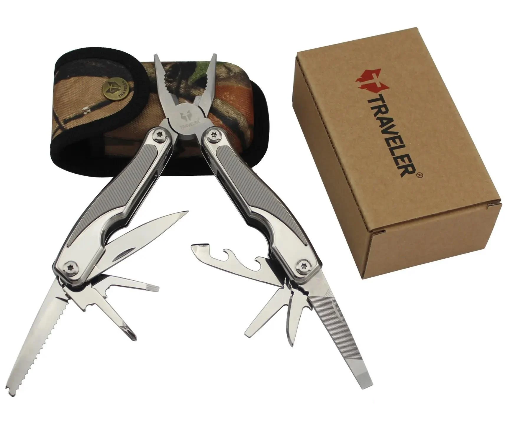 Мультитул Traveler Luna 12в1 с набором в чехле Grey (25685003)