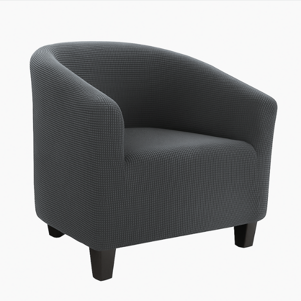 Чехол для кресла с округлой спинкой Slavich трикотаж-жаккард 70х70 см Графитовый (1441)