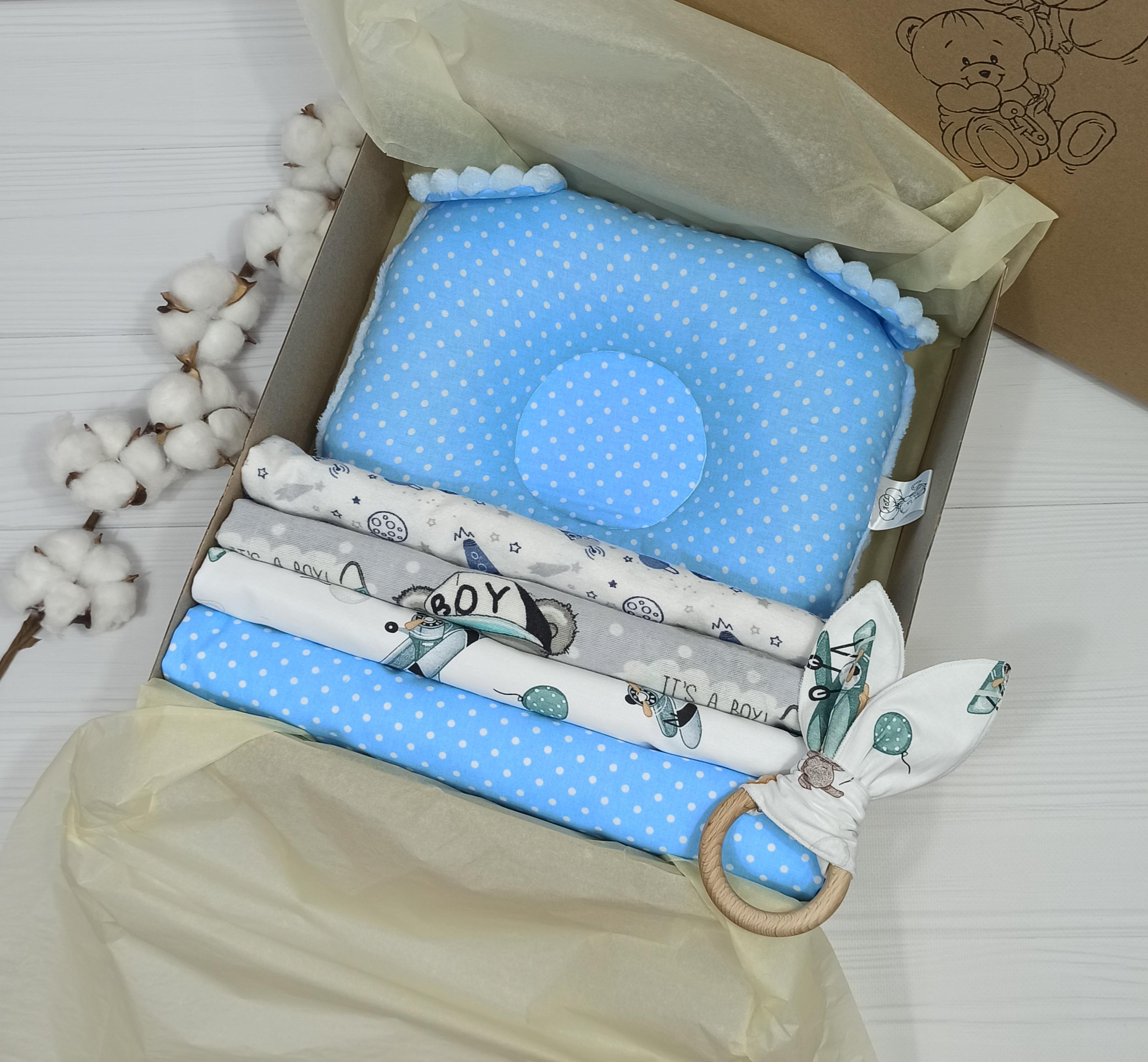 Набор пеленок a.l.babybox Горох 6 шт. Бело-голубой (18236762)