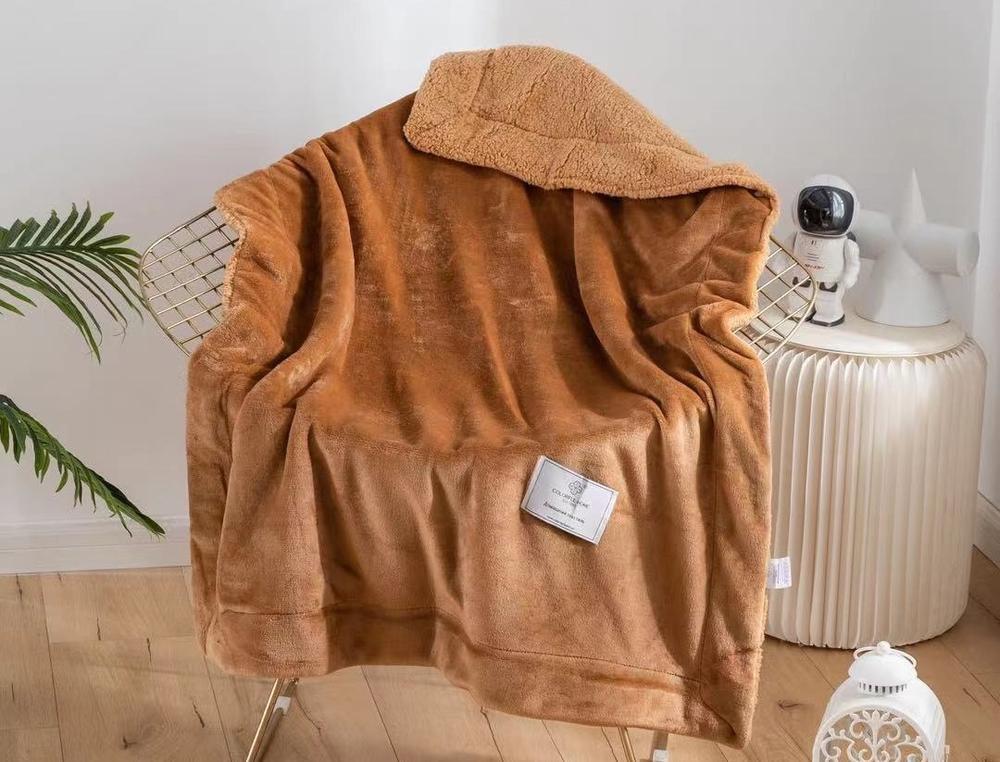 Плед детский Cotton home 100х140 см двусторонний овчина/микрофибра 1057-4 Золотистый (DR0140 см60)