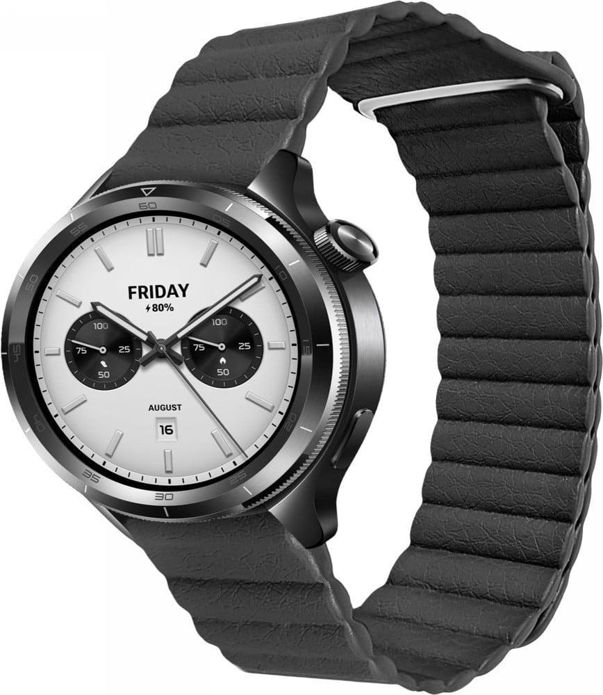 Ремешок кожаный Genis для Xiaomi Watch S4 47 мм Black (40577-2B)