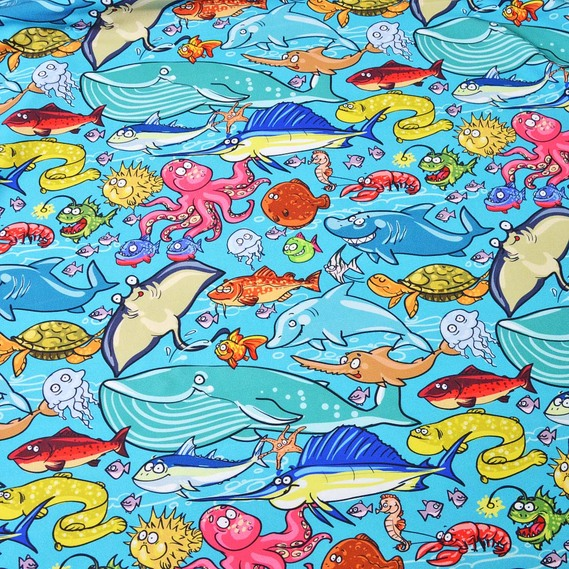 Ткань бифлекс набивная IDEIA Океан 1,5 м Морской (2200004178868)