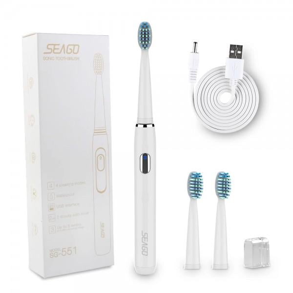 Електрична звукова зубна щітка Seago Sonic SG551 доросла Білий