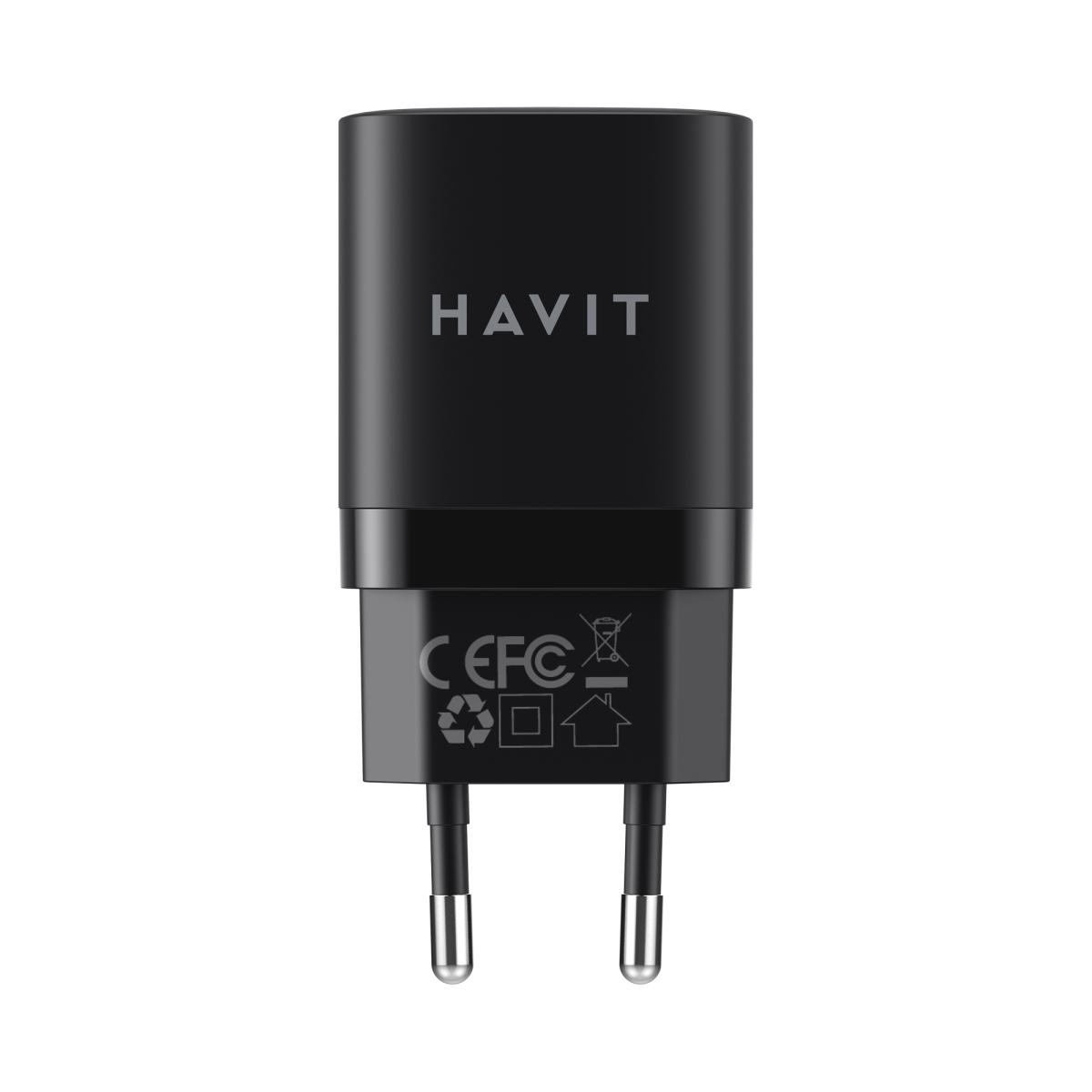 Зарядное устройство для HAV-UC30 GaN 30W USB+USB-C Black (27733119) - фото 2