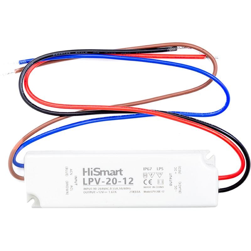Блок живлення HiSmart 12V 1,67А 20W IP67