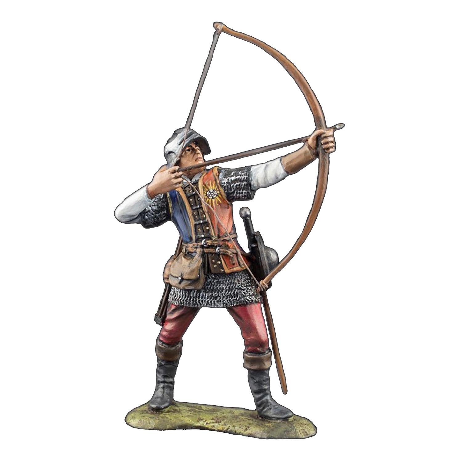 Статуетка колекційна розфарбована Англійський лучник 13 століття з металу та олова 6,5 см (42000084)