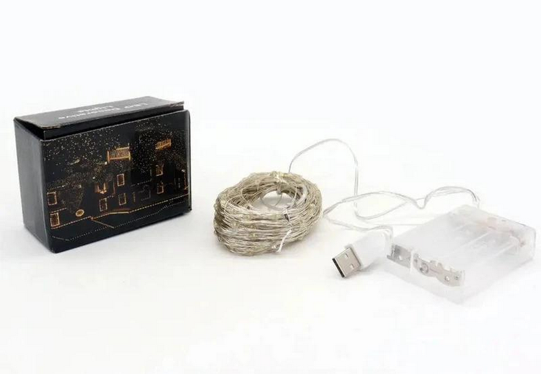 Гирлянда Роса на батарейках 20 м 200LED холодний білий (23457324404_152)
