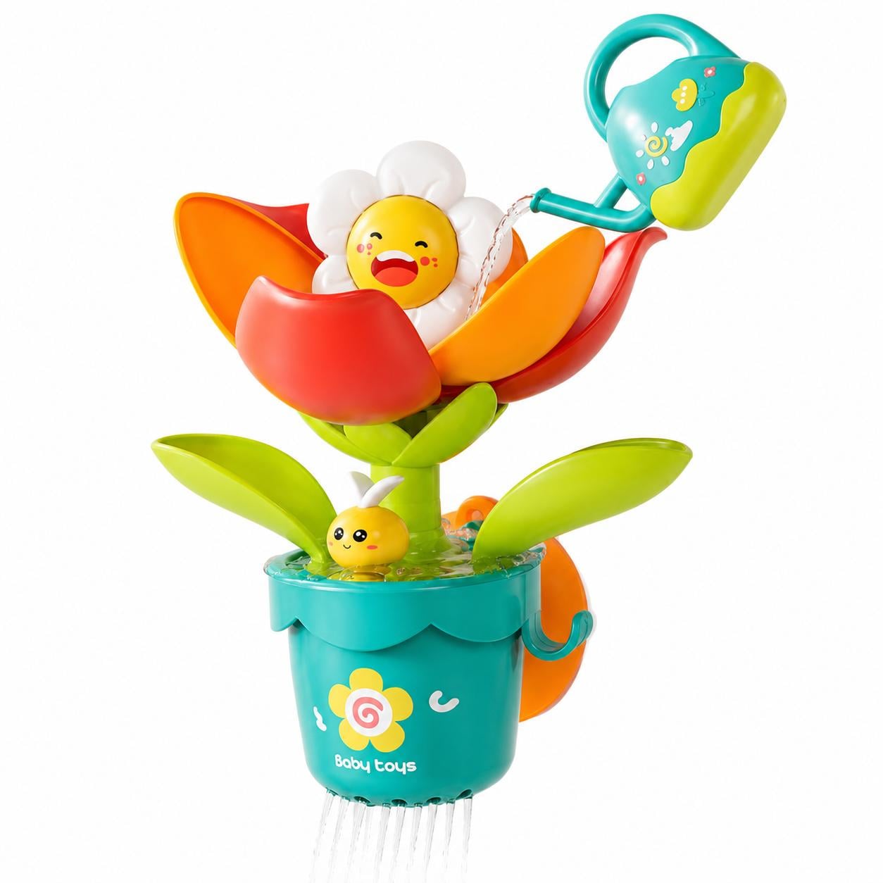 Игрушка для купания Цветок-фонтан с водяным насосом и воронкой (41408)