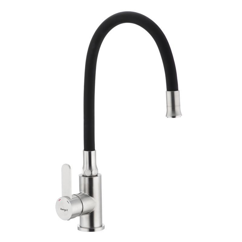 Смеситель для кухни IBERGRIF M22119-2 с гибким силиконовым изливом (IB0063)