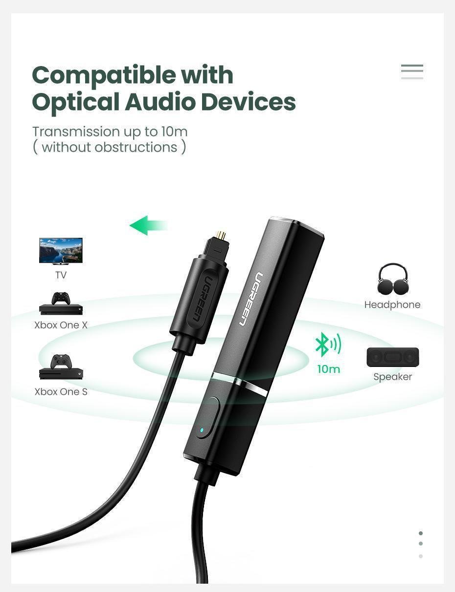 Передавач аудіо Ugreen Bluetooth 5.0 (50213) - фото 6 Передавач аудіо Ugreen Bluetooth 5.0 (50213) - фото 6