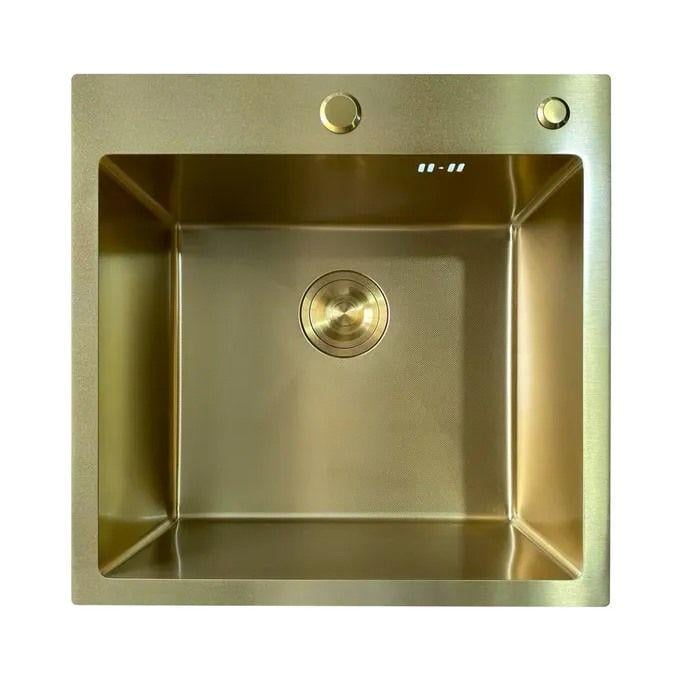 Мойка для кухни MIXXUS MH5050 врезная 3,0/0,8 мм 500x500 мм Золотистая Нержавеющая сталь микродекор (MI8214)