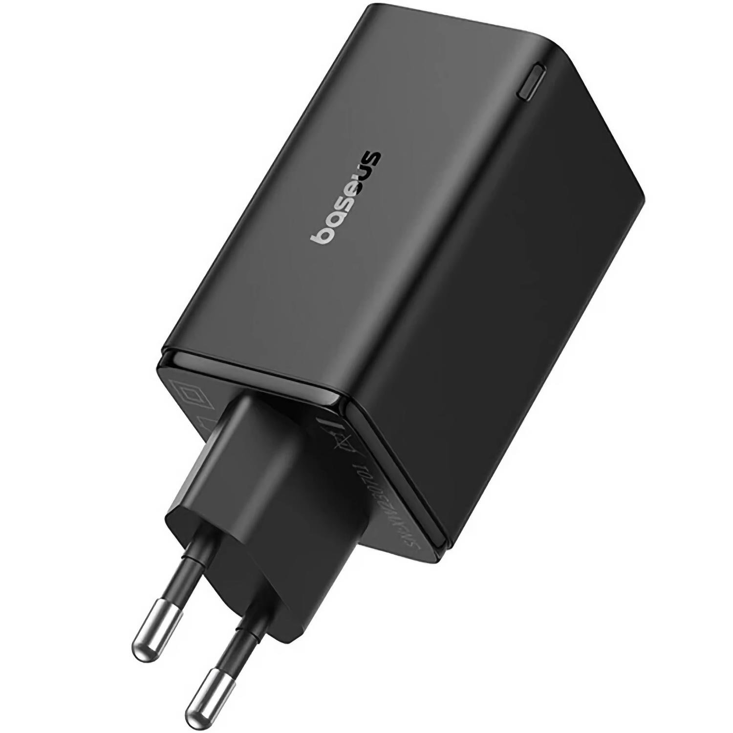 Зарядний пристрій мережевий BASEUS GaN6 Pro Fast Charger 2C+2U 65W з кабелем Type-C to Type-C 100W 20V/5A 1 м Cluster Black (P10162701113-00)