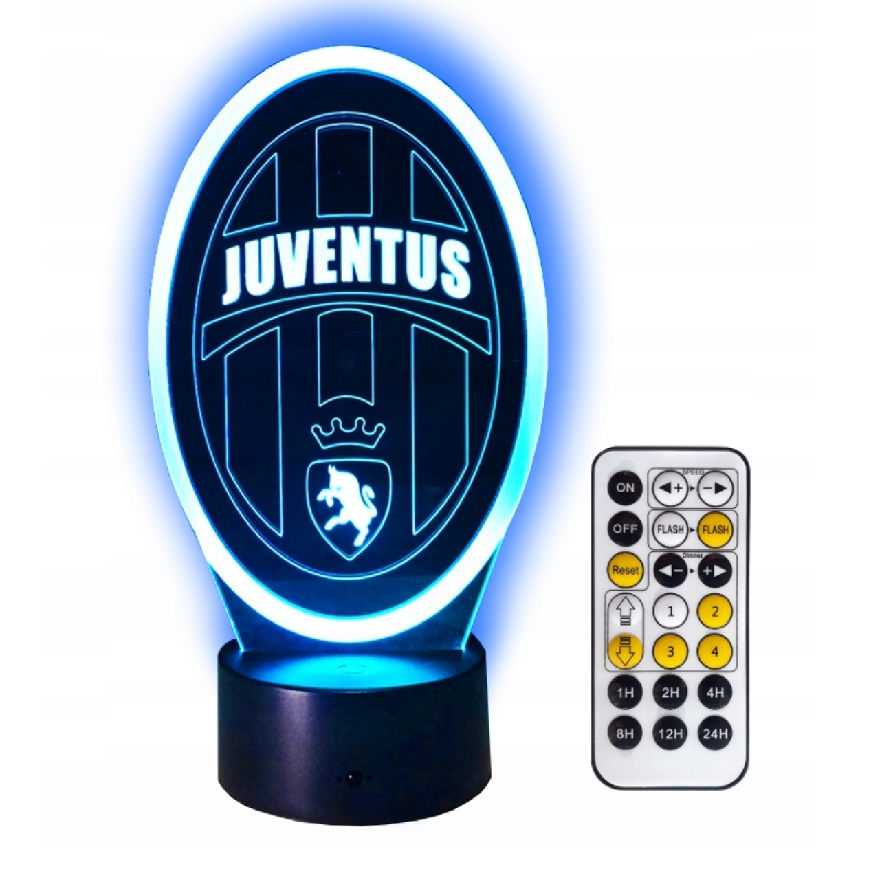 Нічник Juventus 3D LED з 7 кольорами та пультом (X00SKEU87) Нічник Juventus 3D LED з 7 кольорами та пультом (X00SKEU87)