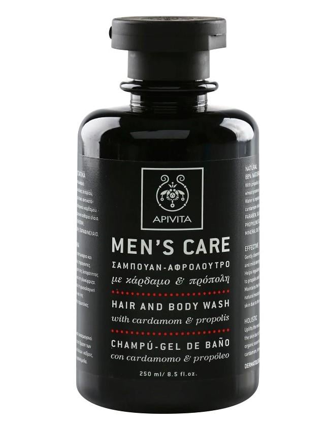Средство для мытья волос и тела для мужчин Apivita Men's Care с кардамоном и прополисом 250 мл
