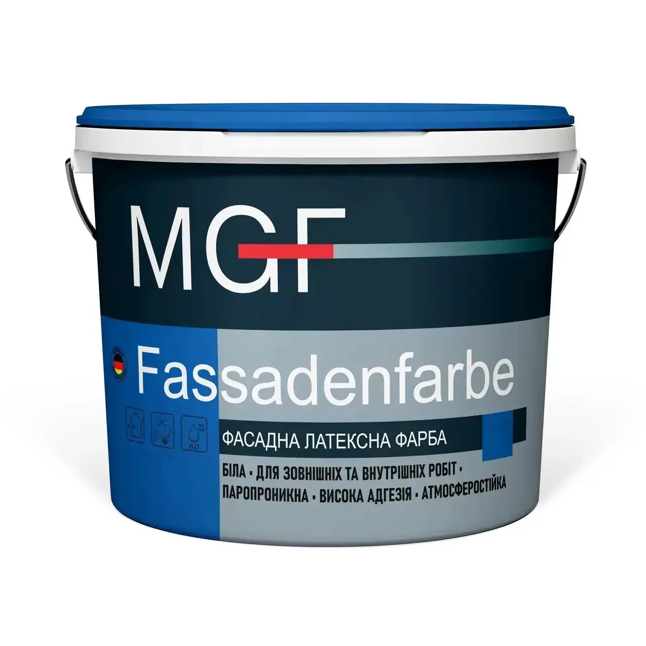 Краска фасадная MGF Fassadenfarbe M90 ​​14 кг Белый матовый