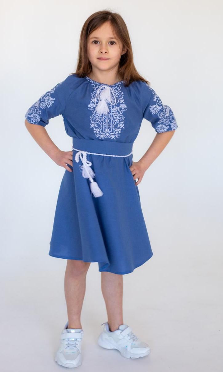 Сукня-вишиванка дитяча Вишиваночка р. 152 Синій (817-7) - фото 5