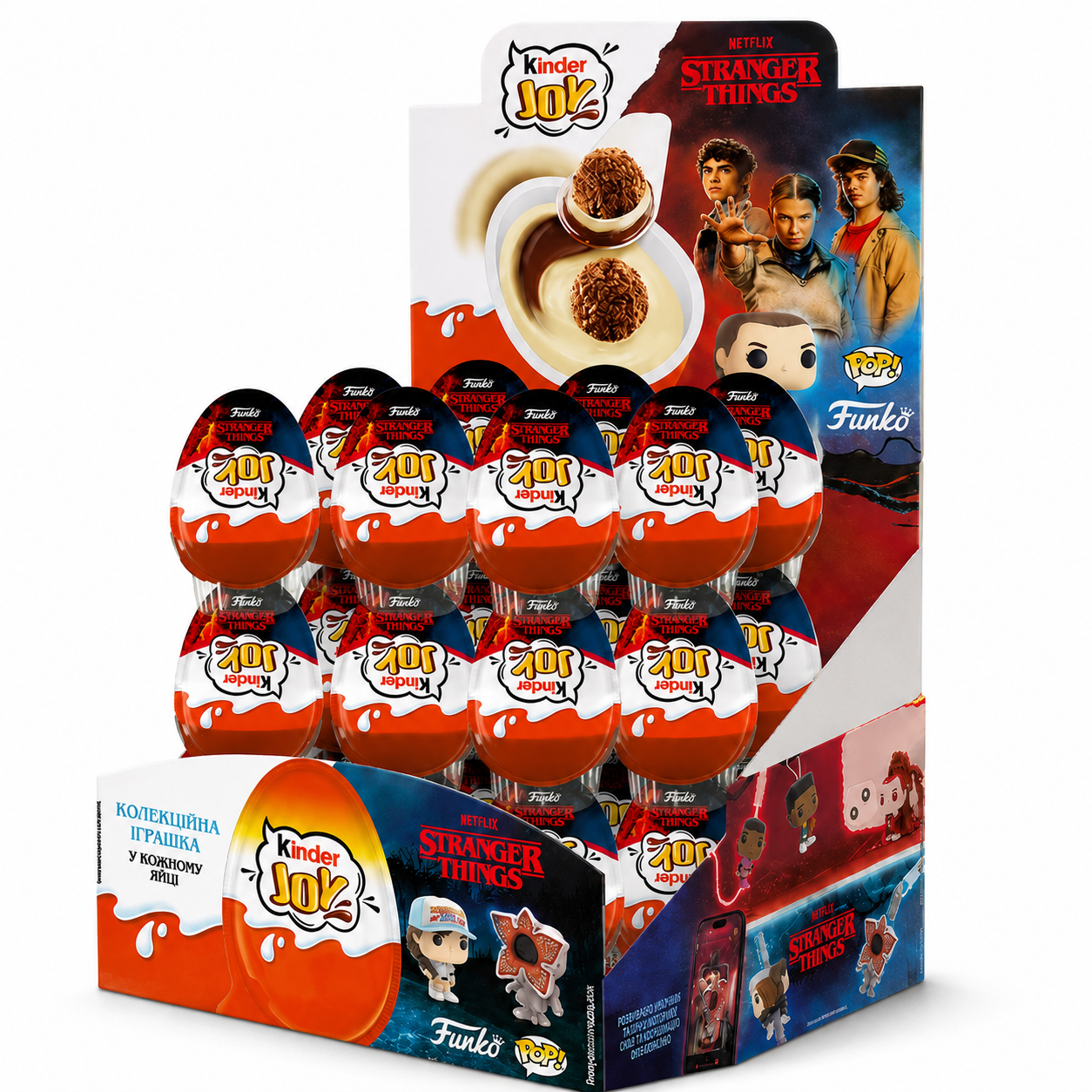 Шоколадные яйца Kinder Joy Funko Stranger Things с кремовым десертом и игрушкой 36 шт. по 20 г