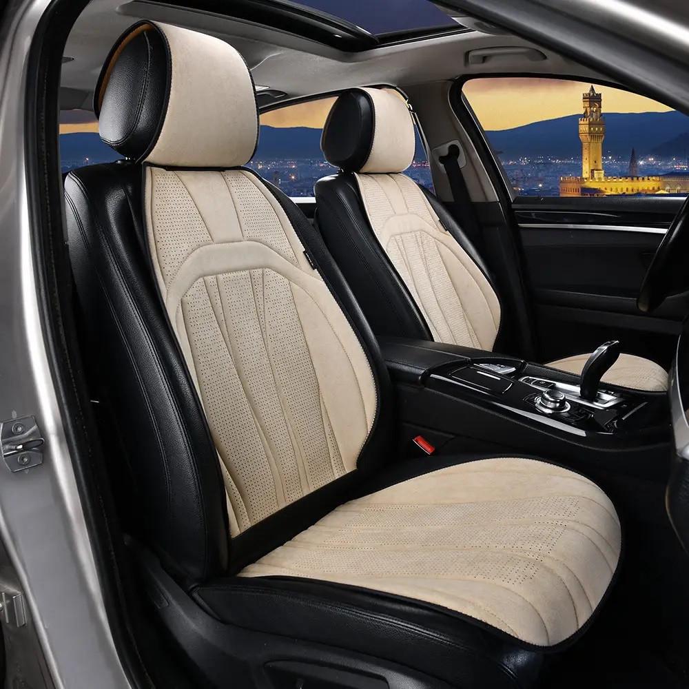 Накидки з алькантари на сидіння авто Elegant Ancona EL 700 804 передні з перфорацією Бежевий (2518246997)