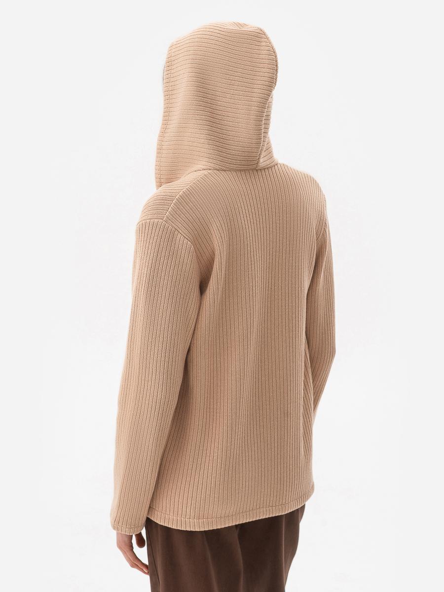 Кардиган хлопковый с капюшоном SVTR р. 48-52 Бежевый (592) - фото 8