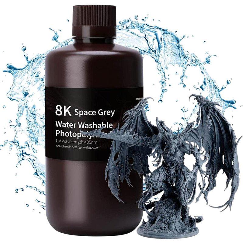 Смола фотополимерная ELEGOO для 3D-принтера водосмывающая 8K 1 кг Space Grey - фото 11
