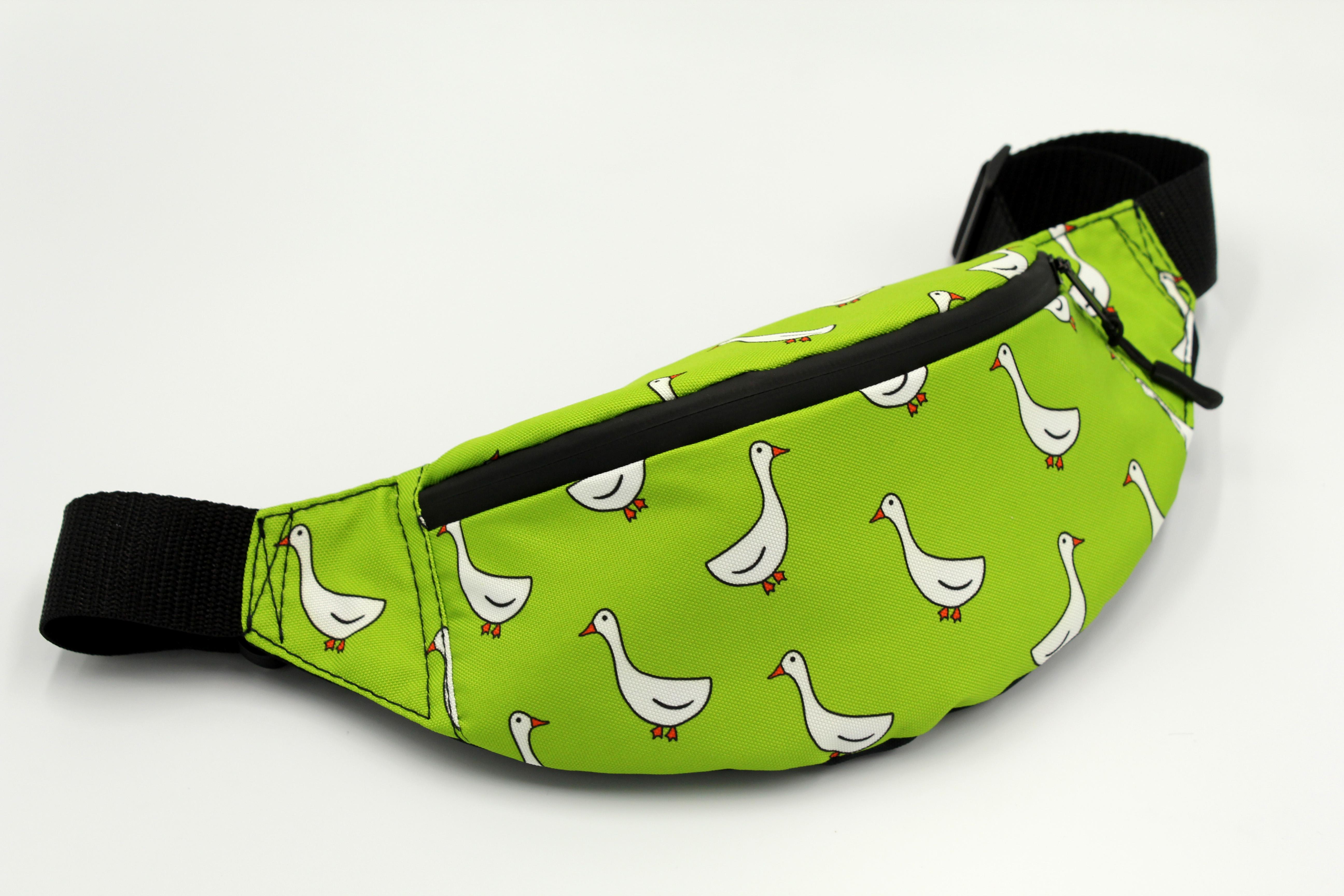 Сумка бананка Гуси Зеленый (BT-035) - фото 7 Сумка бананка Гуси Зеленый (BT-035) - фото 7