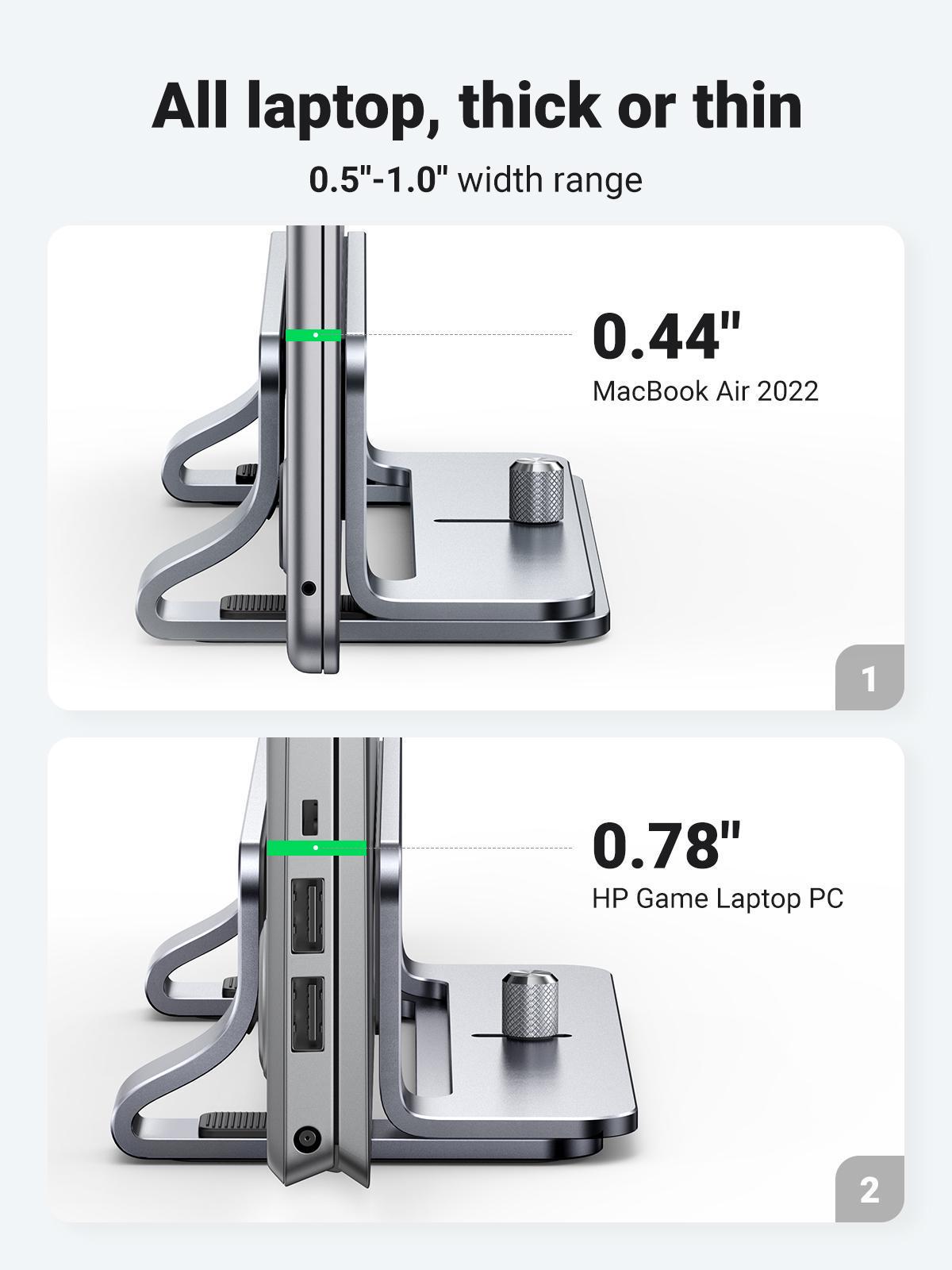 Підставка для ноутбуку UGREEN металева вертиркальна з регульованою товщиною Сірий (20471) - фото 6