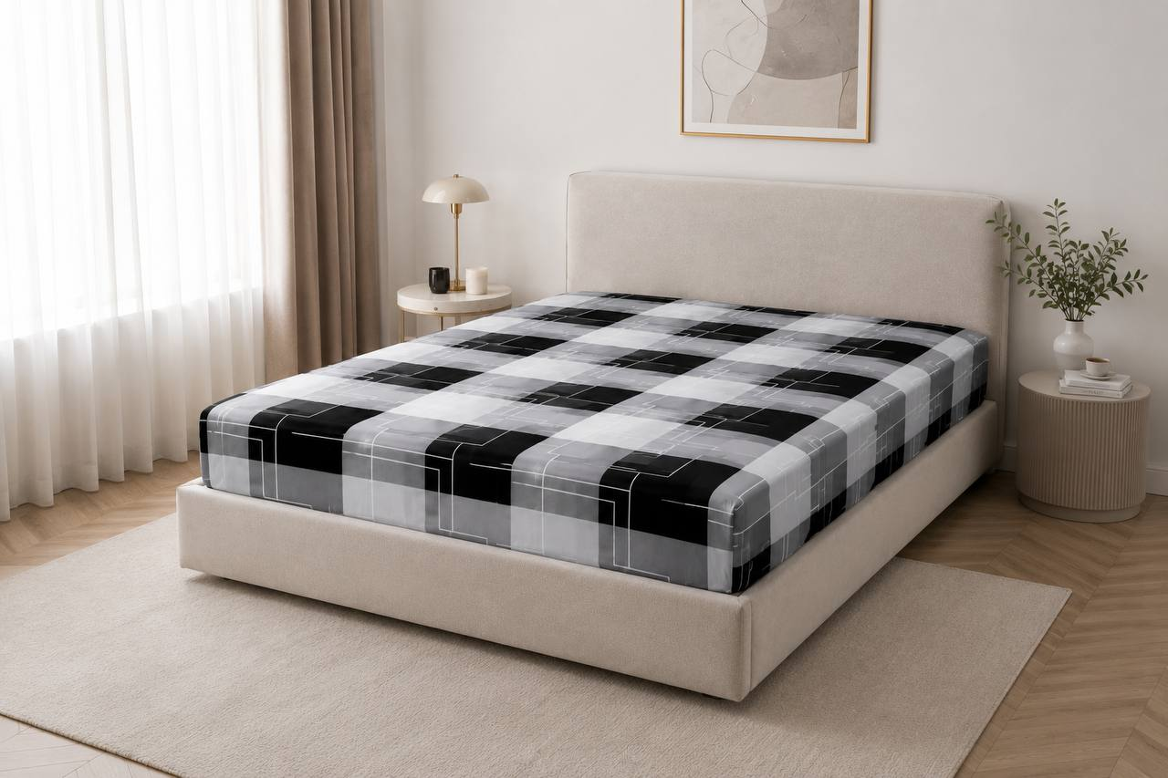 Простыня Gray Geometry на резинке полиэстер 90х200 см (T75-2207gg/x90) Простыня Gray Geometry на резинке полиэстер 90х200 см (T75-2207gg/x90)