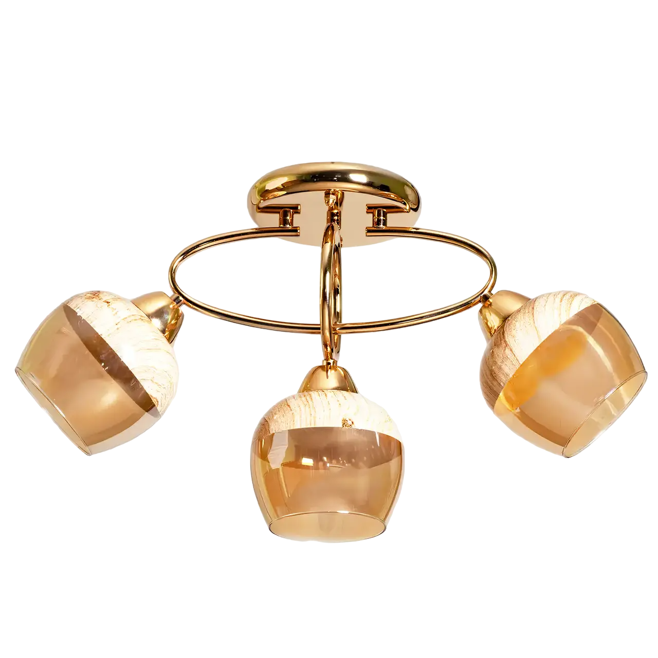 Люстра Svet на три лампы Е27 с плафонами круглой формы Золотой (SC-9082/3 FG)