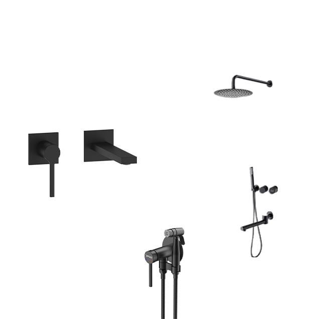 Комплект Nett TSB-99 душевая система скрытого монтажа/QB-22 смеситель для раковины скрытого монтажа и гигиенического душа (2999643139)