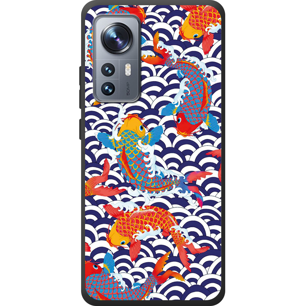 Чехол BoxFace Xiaomi 12 / 12X Koi Fish Черный силикон (44529-up2477-44506)