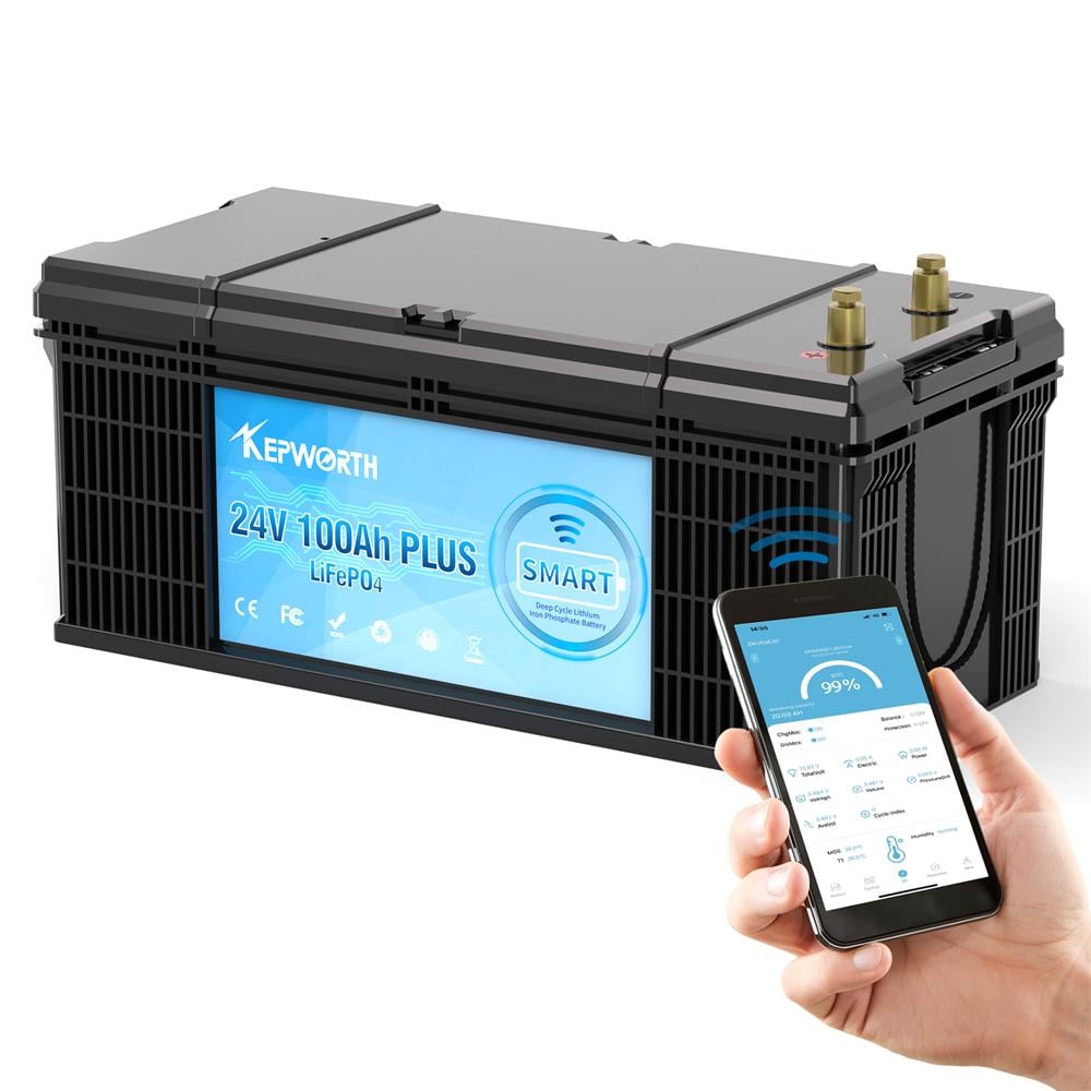 Акумулятор Kepworth LiFePO4 24V 100Ah 2560W Smart Bluetooth із зарядним пристроєм BMS (K24100999) - фото 6