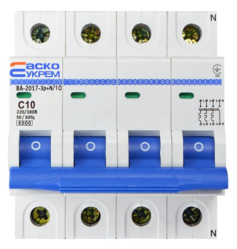 Автоматический выключатель Аско-Укрем ВА-2017/С 3р+N 10А (17921)