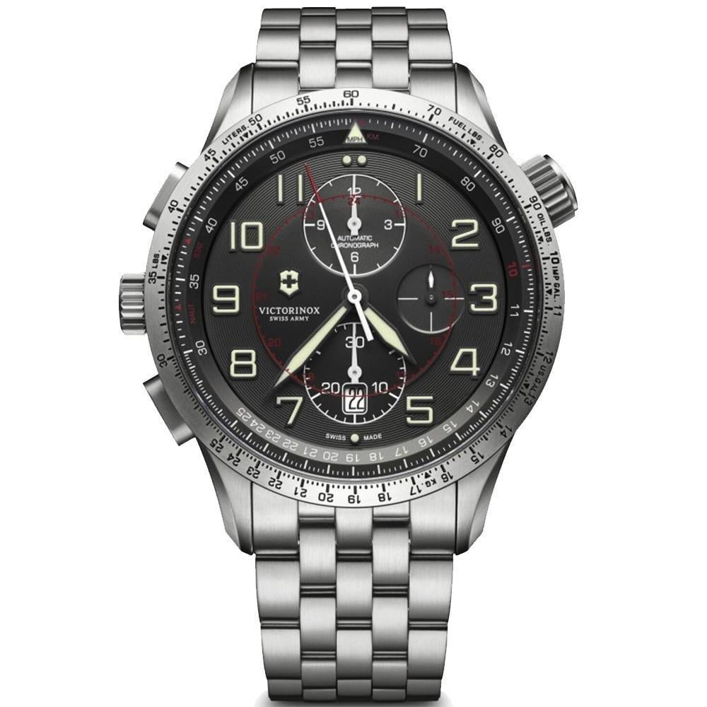 Наручные часы мужские Victorinox Swiss Army Airboss Mechanical Chrono Mach 9 механические Silver (V241722)