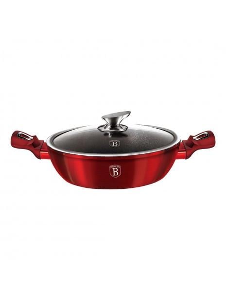 Сотейник Berlinger Haus Metallic Line Burgundy Edition с крышкоий/отверстием для пара алюминий для любых плит 28 см 3,8 л Бордовый (2238219414)