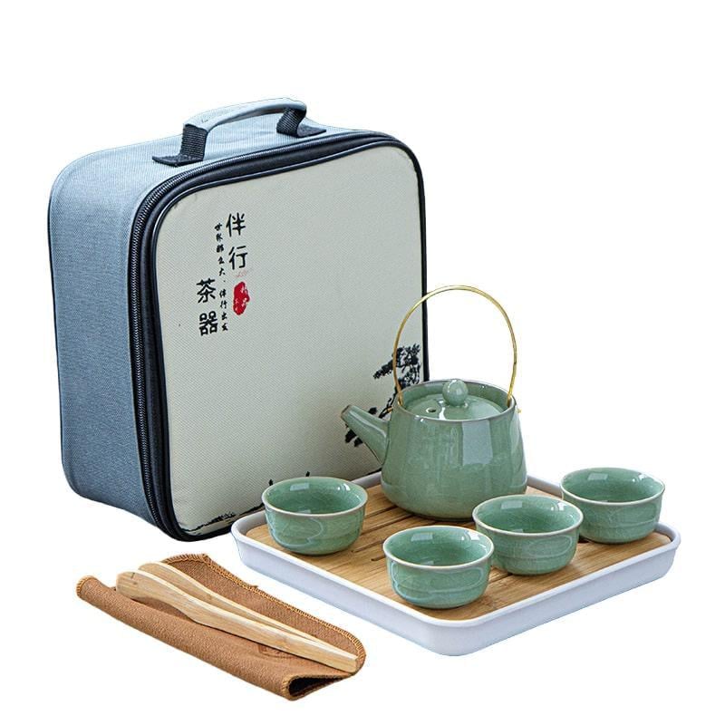 Набір для чайних церемоній UFT чайник/4 піали та чабань Green (TSET10) - фото 1 Набір для чайних церемоній UFT чайник/4 піали та чабань Green (TSET10) - фото 1