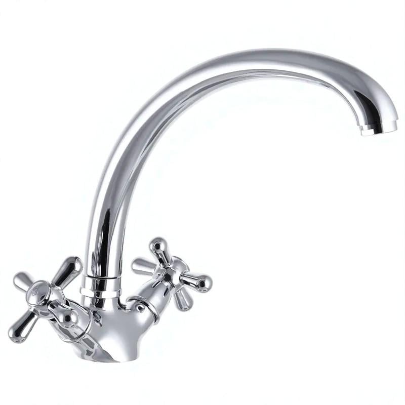 Смеситель для мойки на кухню с высоким изливом Champion DOMINOX-273 латунь Хром (b-CH0024)