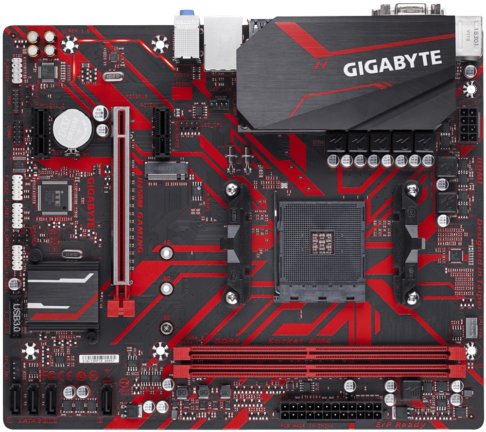 Материнська плата Gigabyte B450M GAMING 2xDDR4 VGA/DVI-D/HDMI mATX