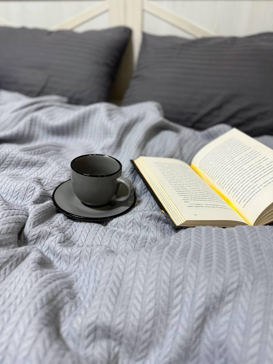 Покривало на ліжко бавовняне полуторне Сірий (ВЕ2201В-02) - фото 3 Покривало на ліжко бавовняне полуторне Сірий (ВЕ2201В-02) - фото 3