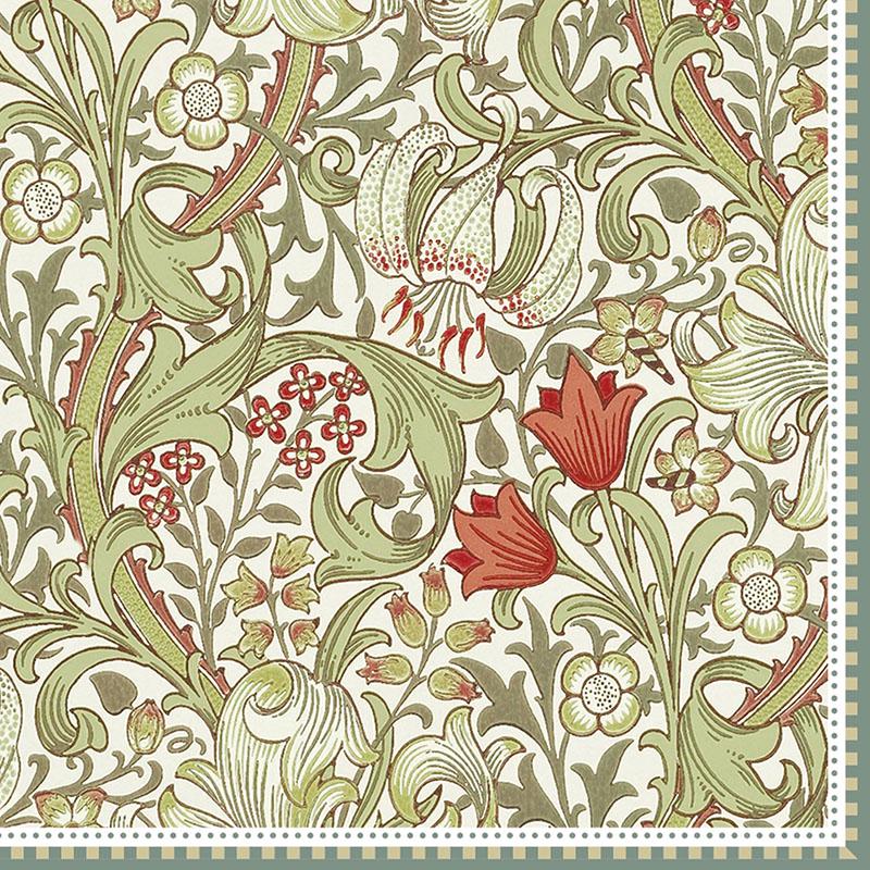 Набор бумажных салфеток Easy Life William Morris Green 33х33 см 20 шт. (111006750)