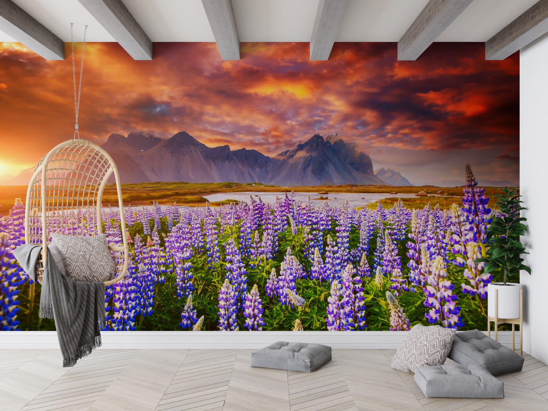 Фотообои флизелиновые Styleo Print-walls Цветочное поле у гор 037 350х270 см (Pw-037/3)