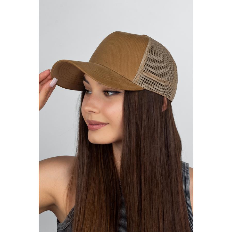 Бейсболка пятиклинка с сеткой котоновая пустая на регуляторе Braxton 1541-1 One size Кемел (303690)