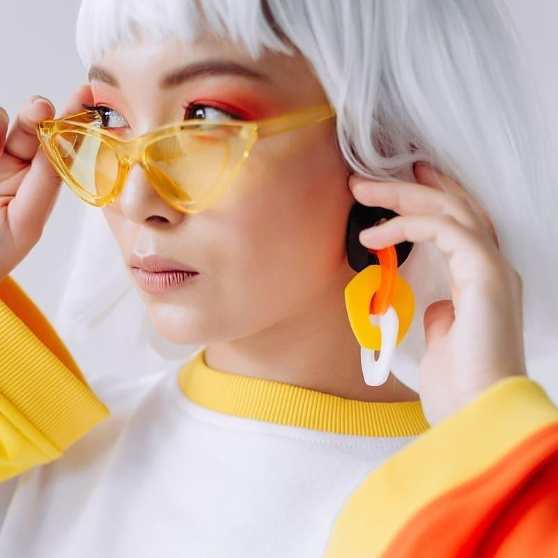 Окуляри трикутні сонцезахисні Котяче око кольорова оправа Жовтий - фото 9 Окуляри трикутні сонцезахисні Котяче око кольорова оправа Жовтий - фото 9