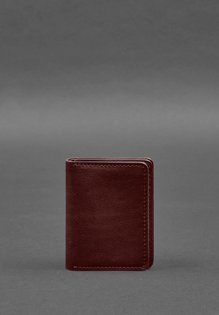 Обкладинка шкіряна для посвідчення водія ID і пластикових карток 2.0 Бордовий (A-028083)